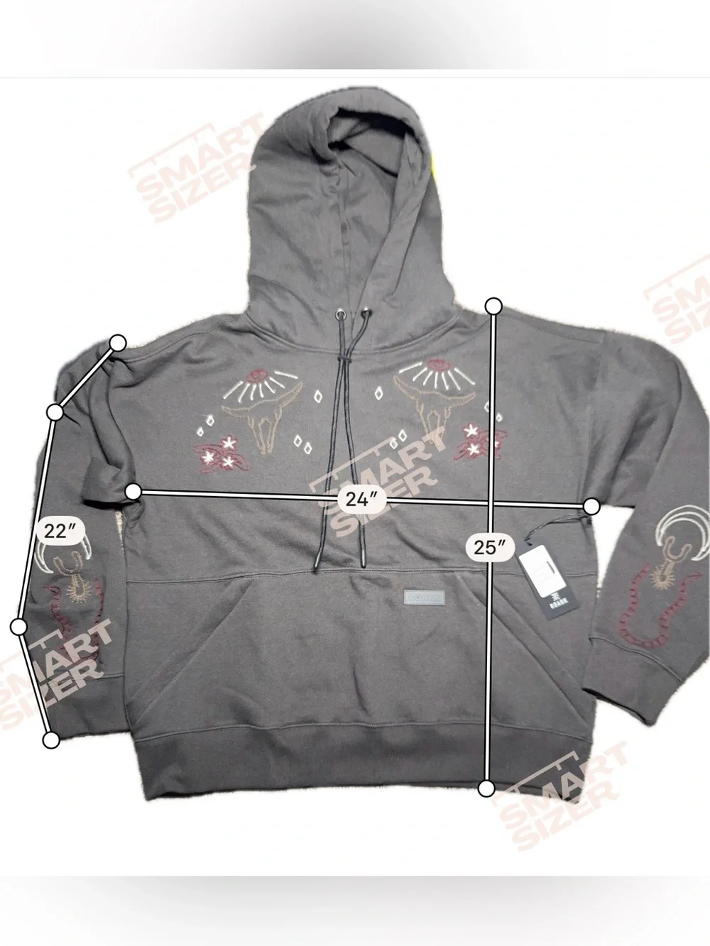 Roark Hiker Hoodie Women’s Large Faded Black Embroidered NWT